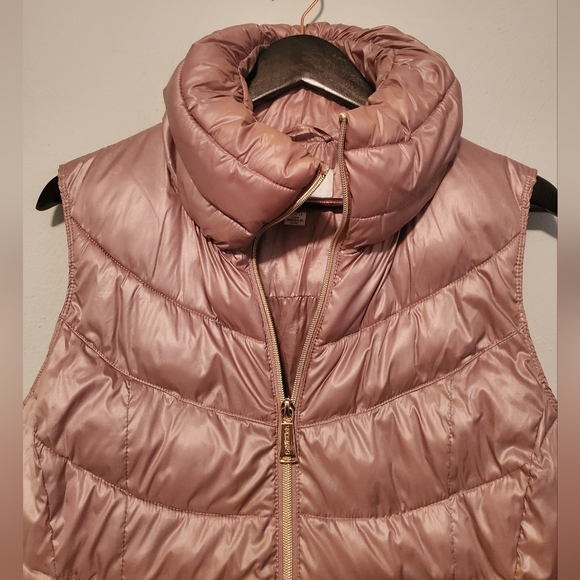 Calvin Klein Women's Mauve Puffer Collared Zip-up Vest Size Large - Picture 3 of 15